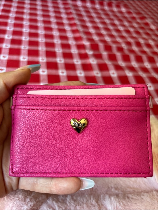 Juicy Couture Accessories - Juicy Couture Bright Pink Slim Card Wallet with Gold Logo